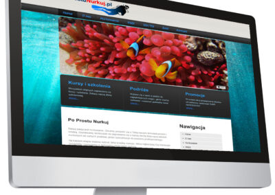 Szkołą nurkowania – Strona internetowa